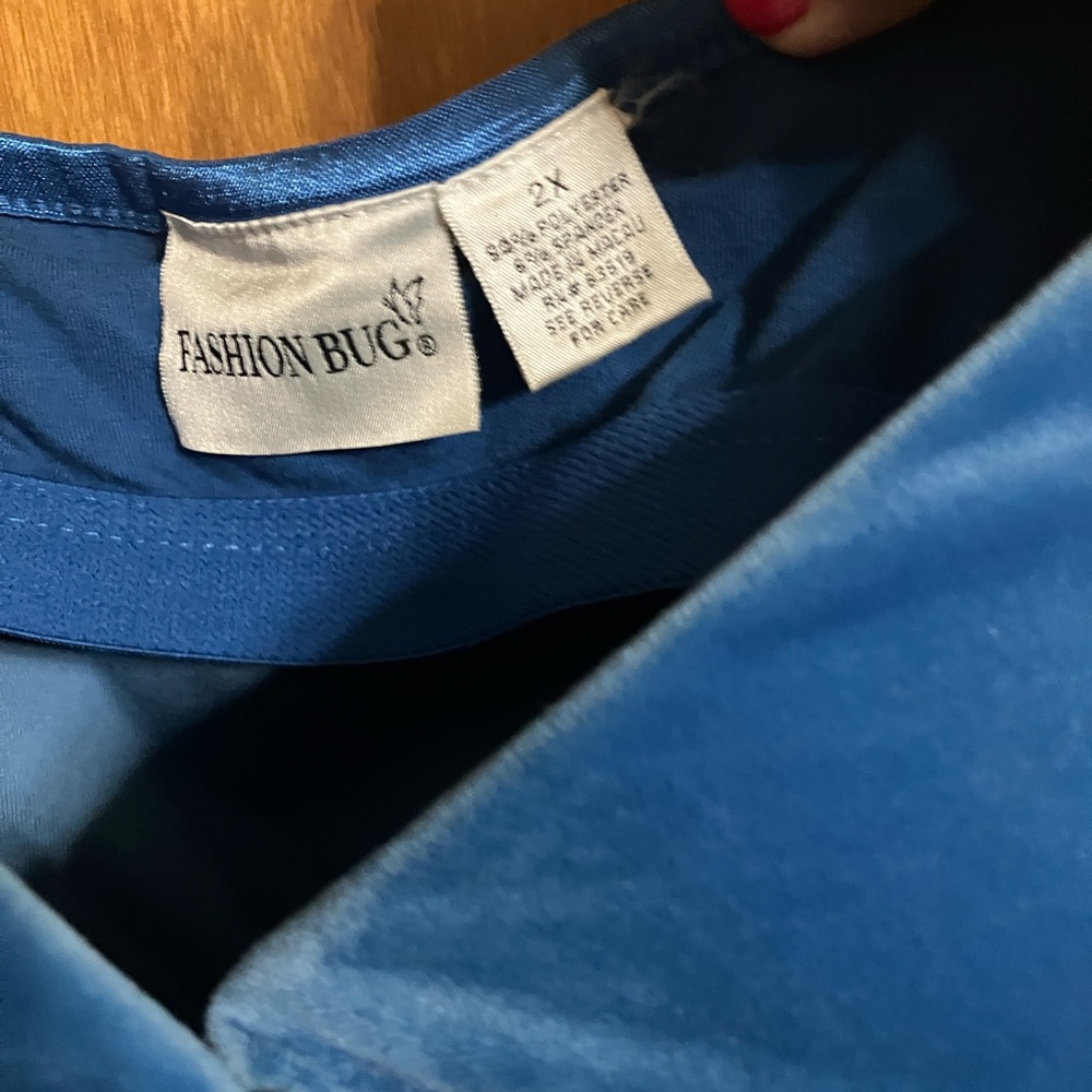 Fashion Bug Royal Blue Velvet Cami with Adjustable Straps - Picture 2 of 4